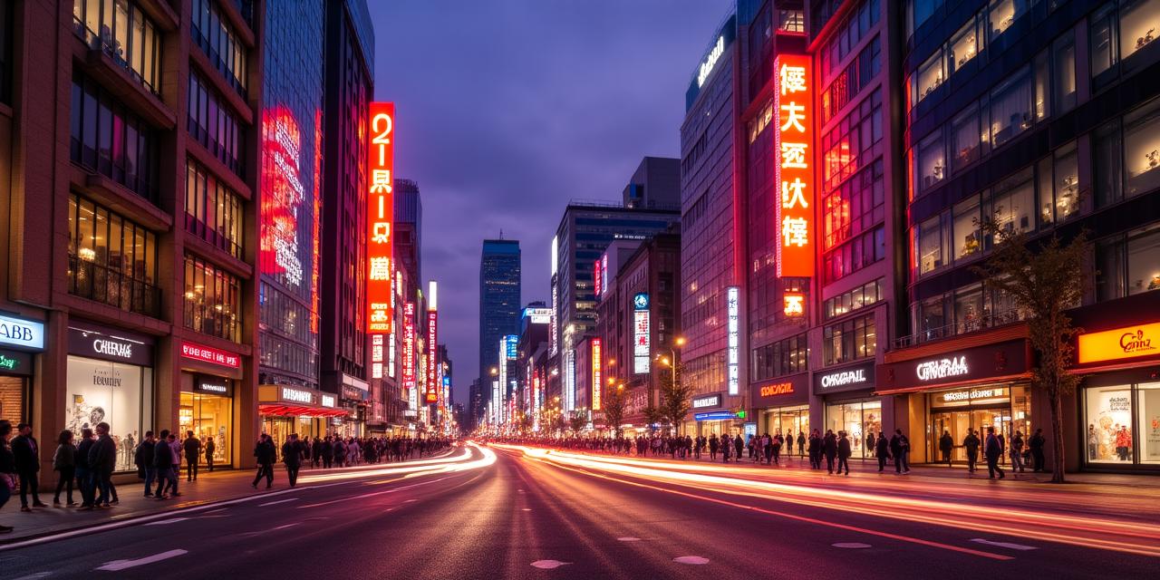 夜の銀座のきらびやかな街並みとラグジュアリーな雰囲気